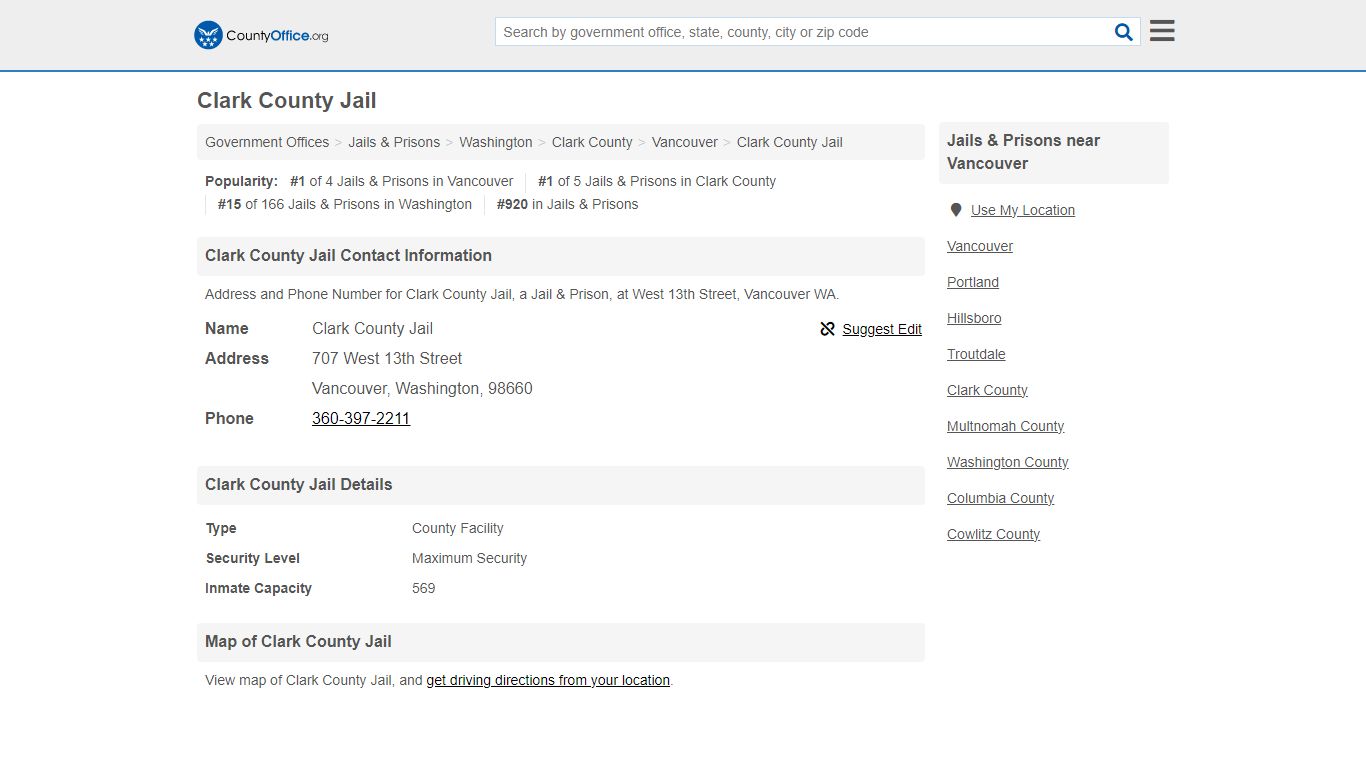Clark County Jail - Vancouver, WA (Address and Phone)